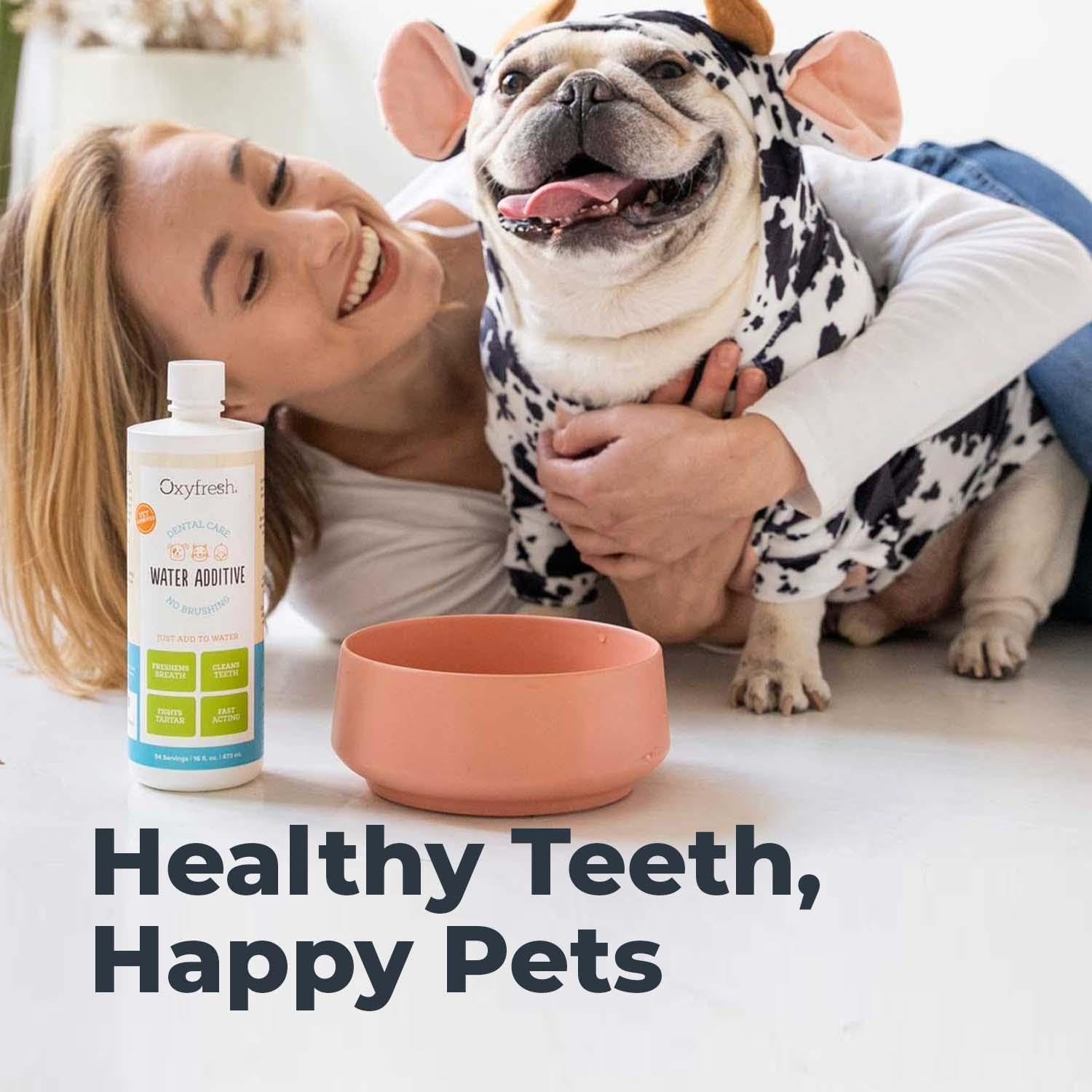 Oxyfresh Premium Pet Dental Care Solution Pet Water Additive: Best Way to Eliminate Bad Dog Breath and Cat Bad Breath - Fights Tartar  Plaque - So Easy, Just Add to Water! Vet Recommended 16 oz.