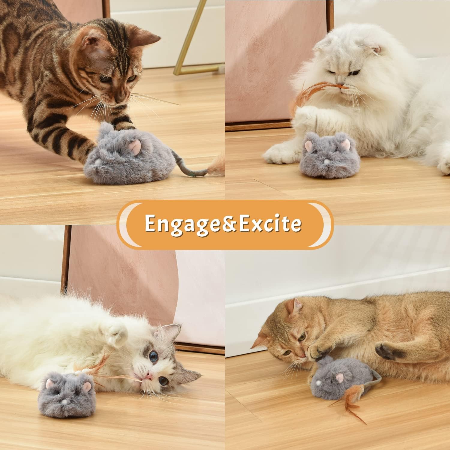 Pawthquake Interactive Cat Toys (Grey)