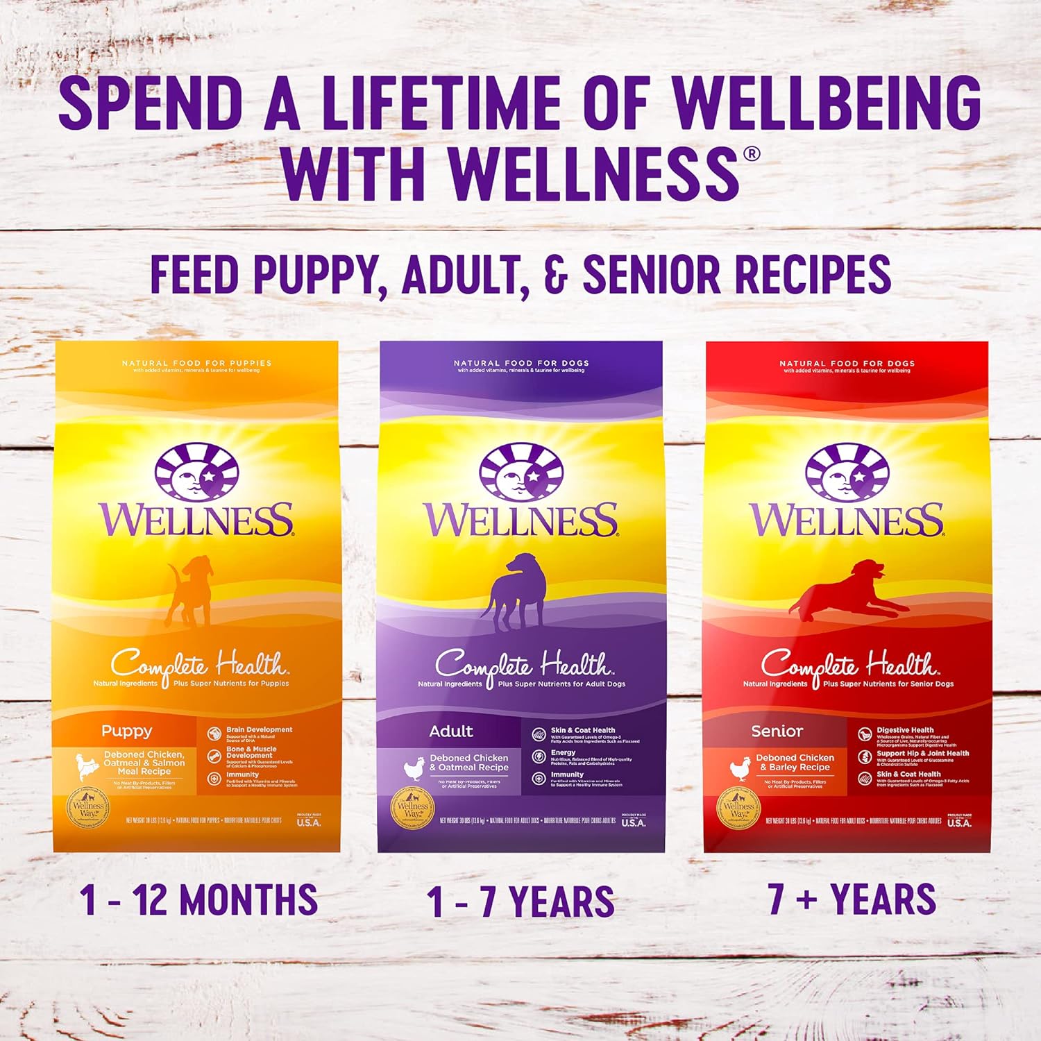 Wellness Complete Health Small Breed Dry Puppy Food, Turkey, Oatmeal  Salmon Meal, 4 Pound Bag + Wellness Wet Puppy Food, Chicken  Salmon, 12 Cans, 12.5 Ounce Can