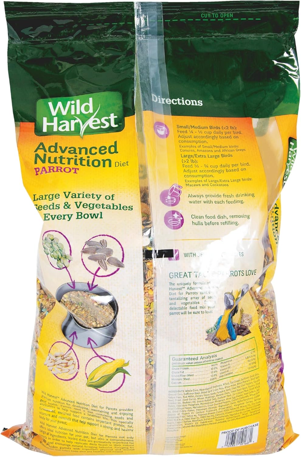 Wild Harvest WH-83542 Wild Harvest Advanced Nutrition Diet for Parrots, 4-Pound (Packaging May Vary)