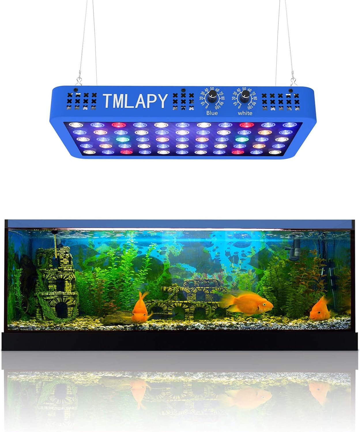 100W Led Aquarium Light for Fish Tank, Full Spectrum LED Fish Tank Lights, Reef Light for Coral with Adjustable Brightness, Multiple Lighting Modes for Freshwater and Saltwater Plant Coral Jellyfish