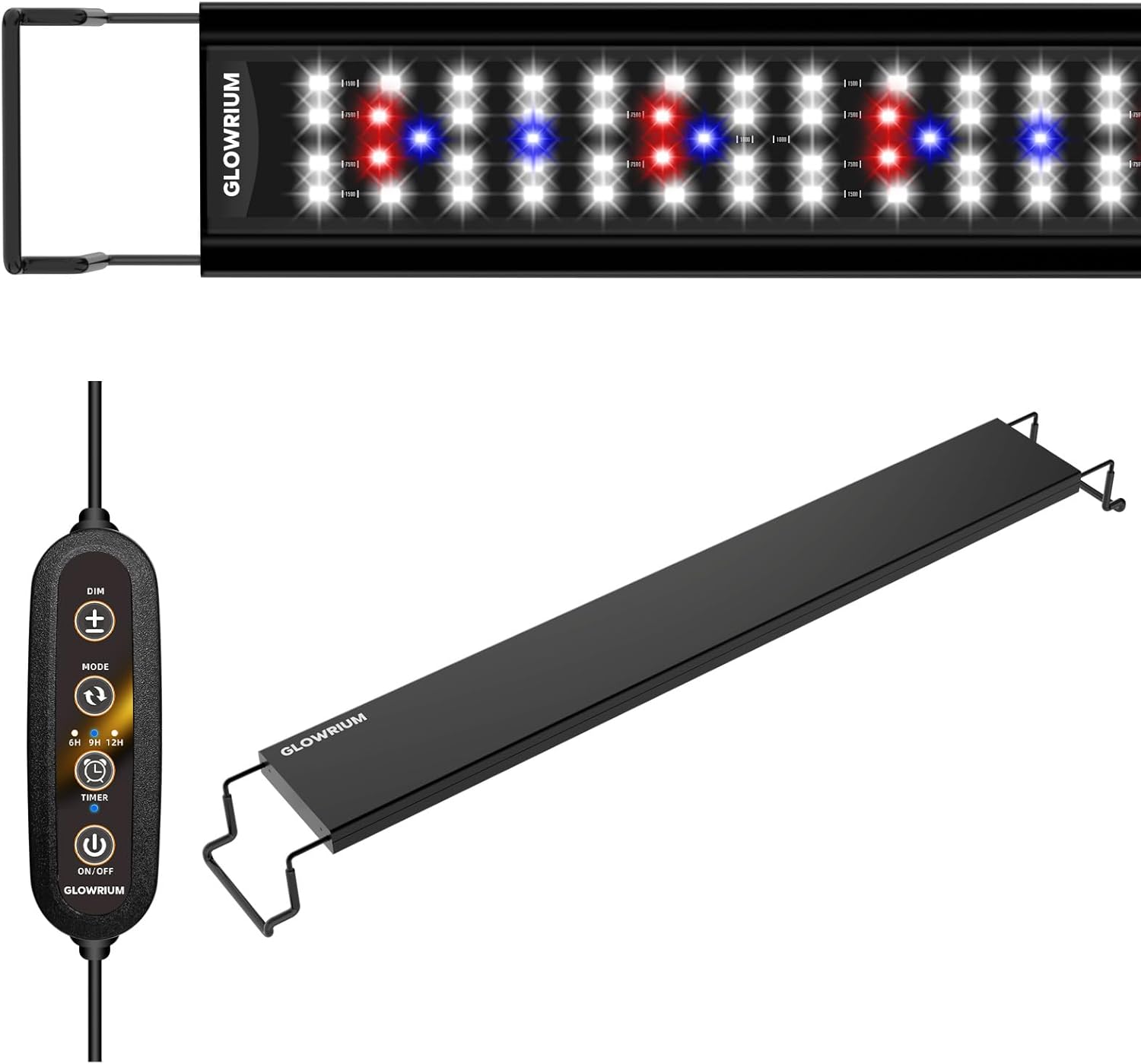 Aquarium Light, LED Full Spectrum freshwater fish tank, Daylight/Moonlight Mode and infinitely dimmable, Fish Tank Light with auto-on/off Timer (12-17 in)