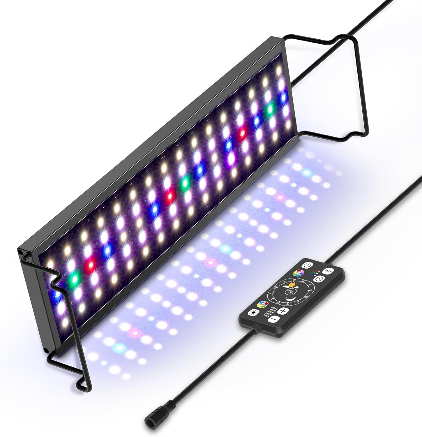 hygger Aquarium LED Light for Fish Tank Full Spectrum Lighting with 24/7 Day-Night Cycle Mode  Auto On/Off Timer, Adjustable Brightness, 7 Colors Options, Extendable Bracket for 18~24inch Freshwater