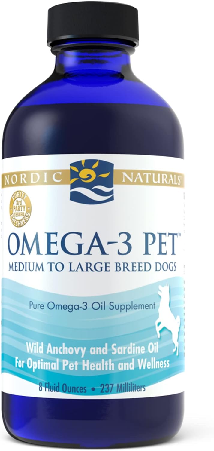 Nordic Naturals Omega-3 Pet, Unflavored - 2 oz - 304 mg Omega-3 Per One mL - Fish Oil for Small Dogs  Cats with EPA  DHA - Promotes Heart, Skin, Coat, Joint,  Immune Health