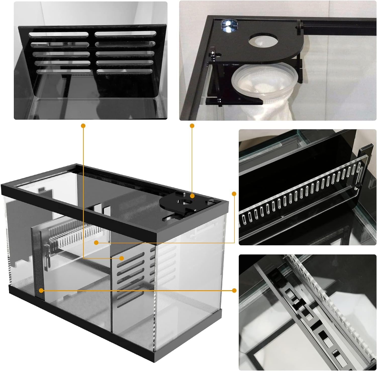 Adjustable Sump Baffle Kit - Refugium Kit for 40 Gallon Breeder Tank - Reef Aquarium - Saltwater Aquarium Filter System- Protein Skimmer Sump