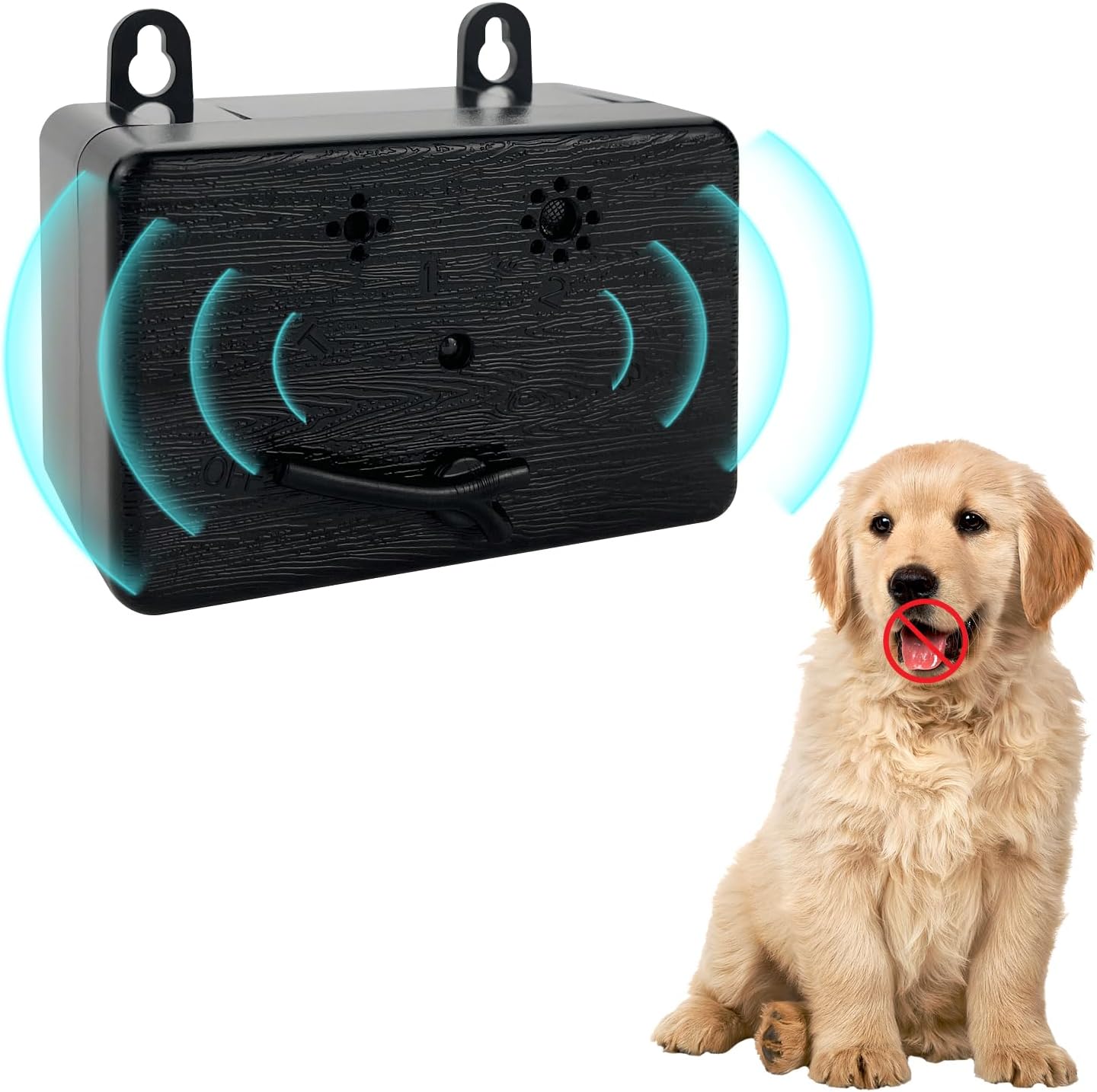 GUSSLM Dog Bark Deterrent Devices, Anti Bark Device for Dogs, 4 Modes Bark Box, Barking Dog Silencer 50FT Range Outdoor Indoor, Ultrasonic Dog Bark Deterrent Safe for Human  Dogs