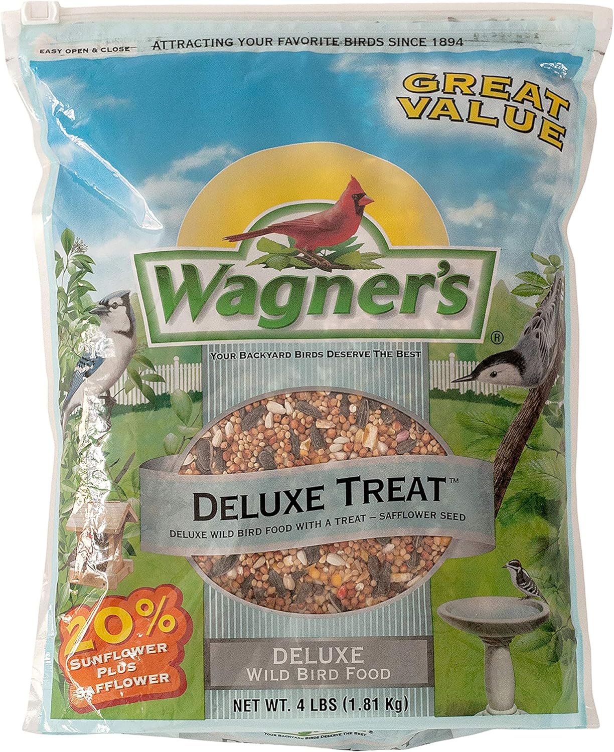 Wagners 62067 Deluxe Treat Blend Wild Bird Food, 4 Pound (Pack of 1)