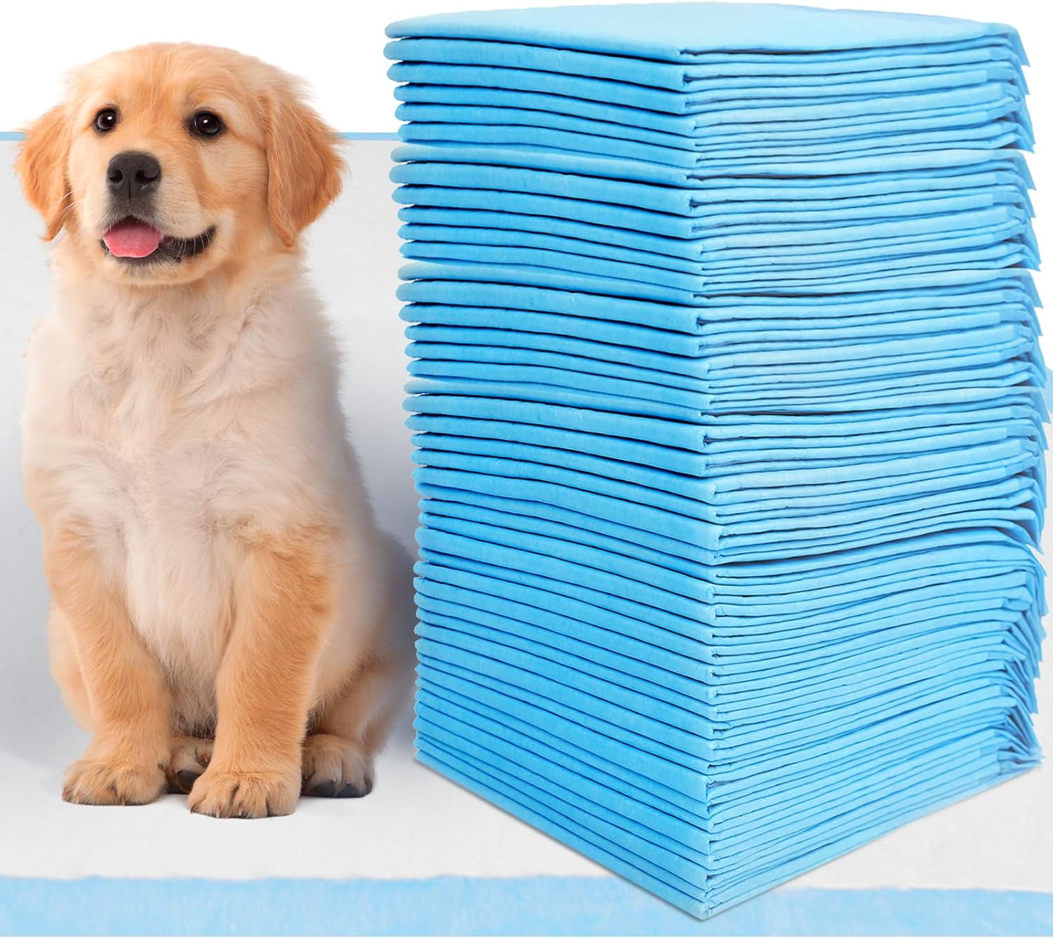 (100 Pads) CalPalmy Ultra Absorbency Pet Toilet Training Pads 18 x 13 Moisture Locking Technology Turns Liquid into Gel - Perfect for Rabbits and Guinea Pigs