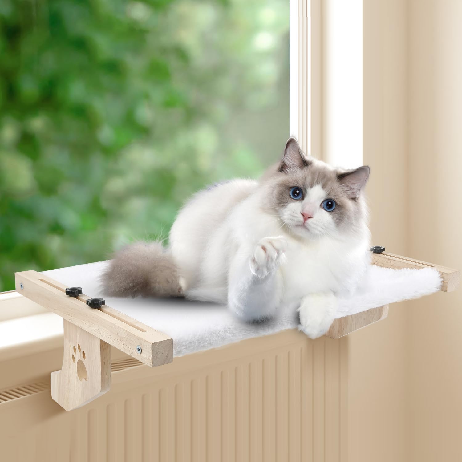 Cat Window Perch, Cat Window Hammock for Indoor Cats, Easy to Adjust  Assemble Large Cat Bed Seat for Windowsill, Bedside,Drawer and Cabinet