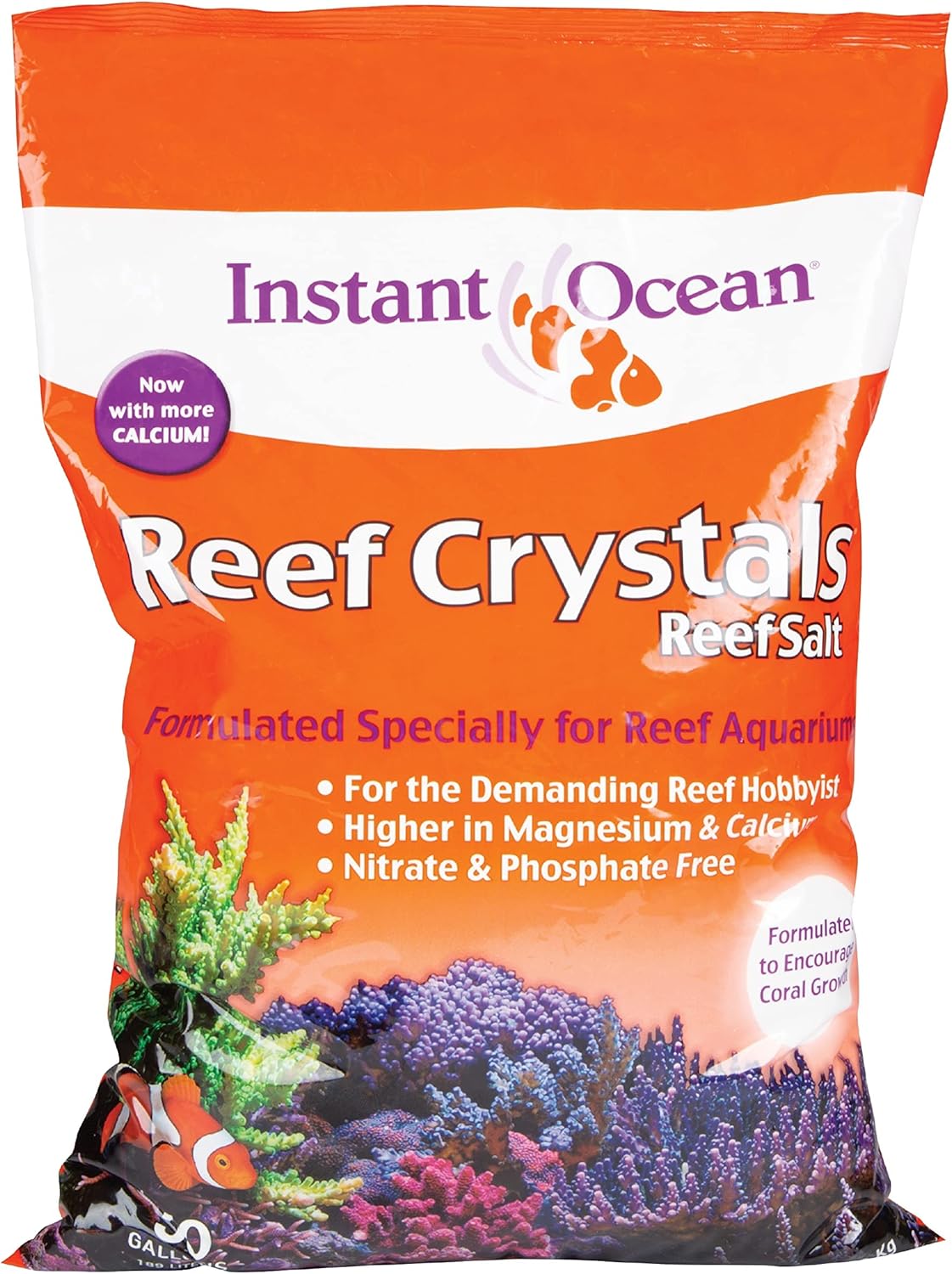 Instant Ocean Reef Crystals Reef Salt For 50 Gallons, Enriched Formulation For aquariums