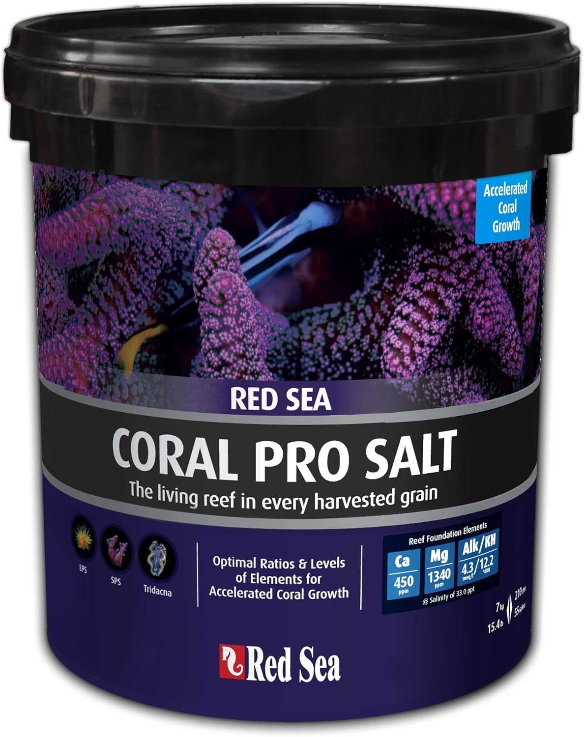 Red Sea Coral Pro Reef Salt Mix Small Bucket | Makes 55 Gallons Complete Marine Saltwater Aquarium Advanced Formula Optimal Coral Health  Stability