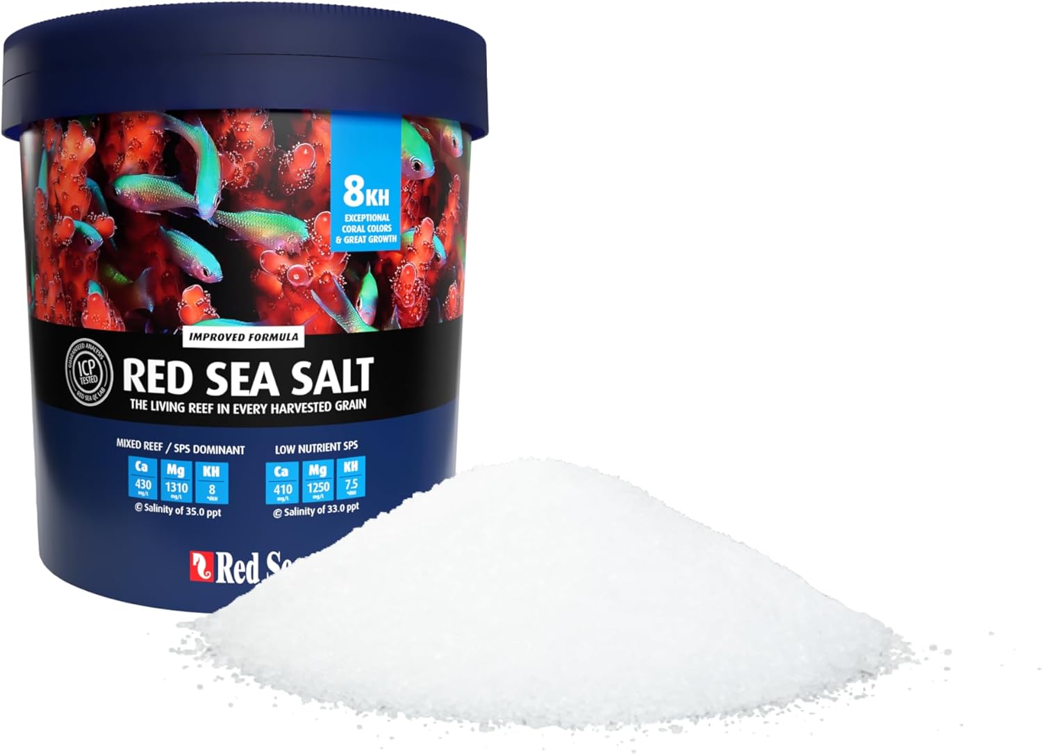 Red Sea Reef Salt Mix Small Bucket | Makes 55 Gallons Complete Marine Saltwater Aquarium Advanced Formula Optimal Coral Health  Stability