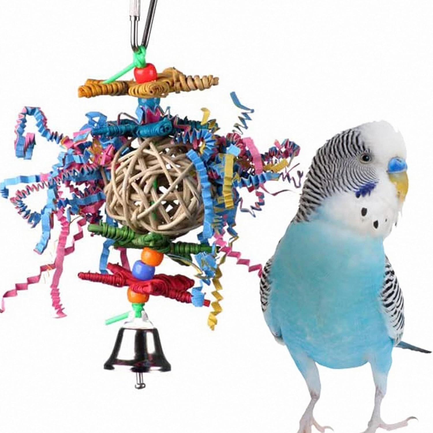 Super Bird Creations SB541 Crinkle Crinkle Little Star Bird Toy - Small Bird Size, Parrotlets, Cockatiels, Lovebirds - Foraging  Chew Toy - Stimulating Bird Toy for Enrichment - 6 x 2